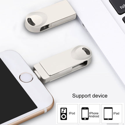 S29 3 in 1 64GB Micro USB + USB + 8 Pin Interface Metal Twister Flash Disk, 64GB