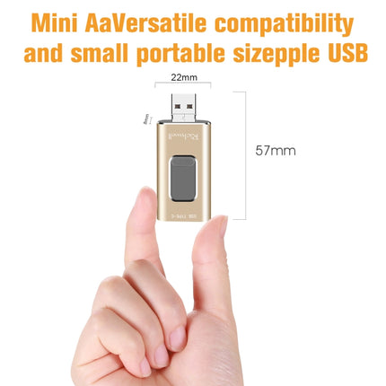 Richwell 3 in 1 32G Type-C + 8 Pin + USB 3.0 Metal Push-pull Flash Disk with OTG Function