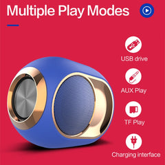 X6 TWS 5W Outdoor Waterproof Bass Wireless Bluetooth Speaker, Support Hands-free / USB / AUX / TF Card
