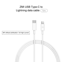 Original Xiaomi AL870C ZMI Type-C / USB-C to 8 Pin Charging Cable, Length: 1m