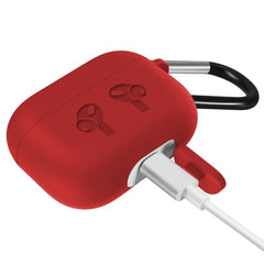 For AirPods Pro Silicone Flip Cover Earphone Protective Case with Anti-drop Buckle, Purple, Red, Black, Baby Blue, Coffee, White, Dark Blue, Yellow, Pink, Green, Grey, Light Pink, Watermelon Red, Light Purple