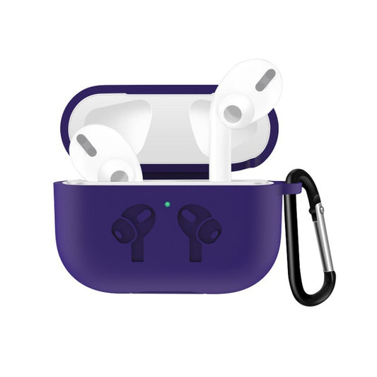 Funda protectora de silicona con tapa abatible para auriculares AirPods Pro con hebilla anticaídas, rojo, negro, celeste, café, blanco, azul oscuro, amarillo, rosa, verde, gris, rosa claro, rojo sandía, violeta claro, violeta