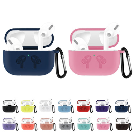 For AirPods Pro Silicone Flip Cover Earphone Protective Case with Anti-drop Buckle, Black, Baby Blue, Coffee, White, Dark Blue, Yellow, Pink, Green, Grey, Light Pink, Watermelon Red, Light Purple, Purple, Red