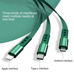 WK WDC-124 3A 3 In 1 8 Pin + Type-C / USB-C + Micro USB Bona Series Telescopic Charging Data Cable, Length: 1.5m