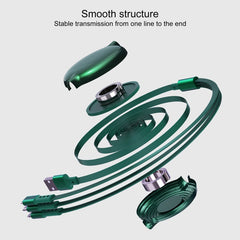 WK WDC-124 3A 3 In 1 8 Pin + Type-C / USB-C + Micro USB Bona Series Telescopic Charging Data Cable, Length: 1.5m