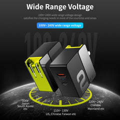 ROCK RWC-0440 18W QC4.0 / QC3.0 / FCP Dual USB + PPS / PD3.0 / PD2.0 / FCP Dual USB-C / Type-C Interface Travel Charger with Foldable Plug, Chinese Plug, 4-Port Chinese Plug