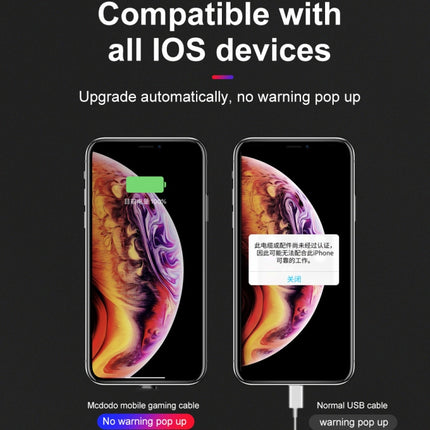 Mcdodo CA-5950 Razer Series 180 Degree Elbow Design Gaming 8 Pin to USB Cable with 7 Colors Breathing Light, Length: 1.2m