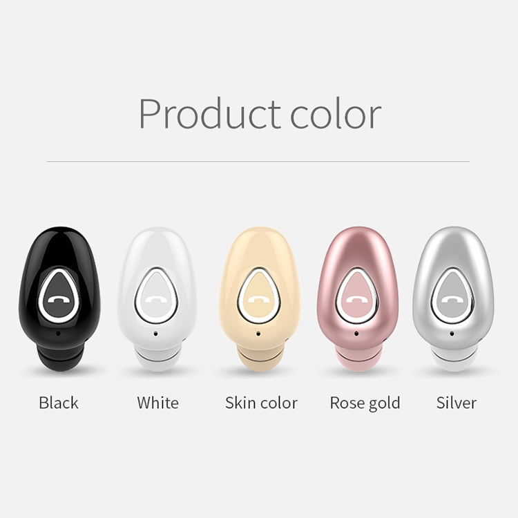 YX01 Auricular inalámbrico Bluetooth 4.1 resistente al sudor, compatible con conexión de memoria y llamadas HD, color negro, color carne, oro rosa, plata y blanco