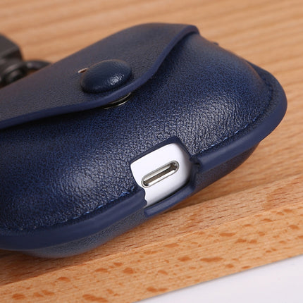 Funda protectora para auriculares AirPods Pro de piel sintética con textura de lichi y gancho para AirPods Pro