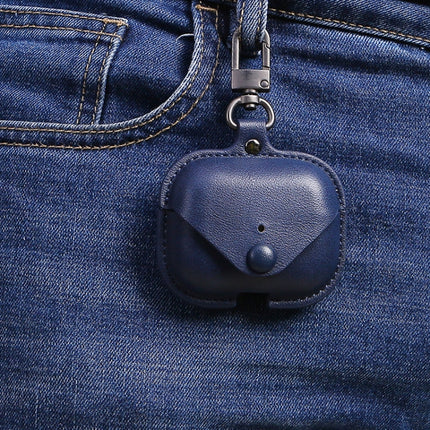 Funda protectora para auriculares AirPods Pro de piel sintética con textura de lichi y gancho para AirPods Pro