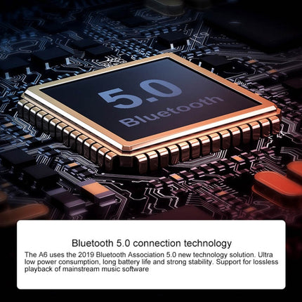 A6 TWS Bluetooth 5.0 Touch Wireless Bluetooth Earphone with Charging Box & LED Smart Digital Display, Support Voice Assistant & Memory Connection & HD Call, A6 Black