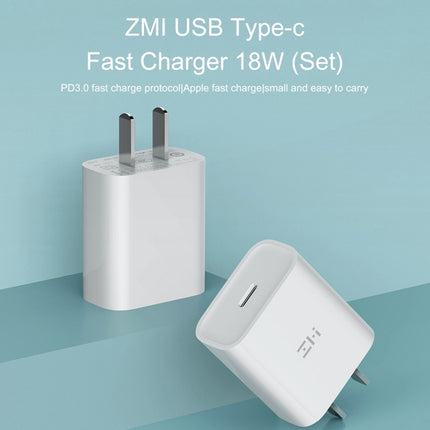Original Xiaomi Youpin ZMI 20W Quick Charger Power Adapter with Type-C / USB-C to 8 Pin Charging Cable, US Plug
