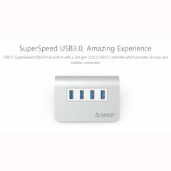 ORICO M3H4-V1 Aluminum Alloy 4 USB 3.0 Ports HUB, M3H4-V1