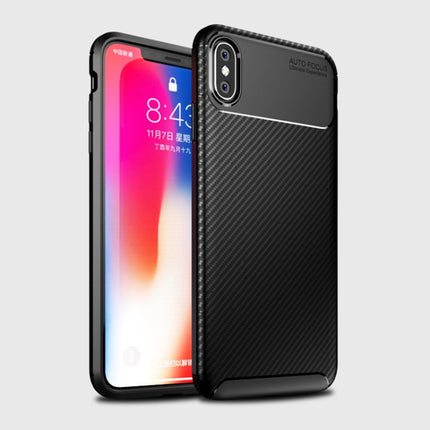 Für iPhone X / XS Käferform Kohlefaserstruktur Stoßfestes TPU-Gehäuse, Für iPhone X / XS