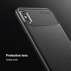 For iPhone X / XS Beetle Shape Carbon Fiber Texture Shockproof TPU Case, For iPhone X / XS