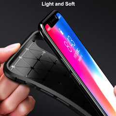 For iPhone X / XS Beetle Shape Carbon Fiber Texture Shockproof TPU Case, For iPhone X / XS