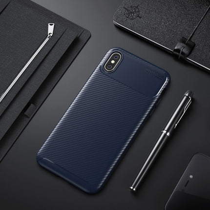 Für iPhone X / XS Käferform Kohlefaserstruktur Stoßfestes TPU-Gehäuse, Für iPhone X / XS