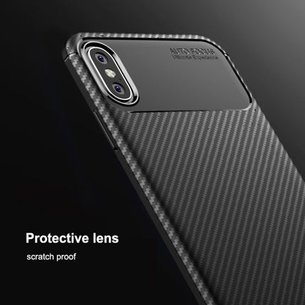 Für iPhone X / XS Käferform Kohlefaserstruktur Stoßfestes TPU-Gehäuse, Für iPhone X / XS