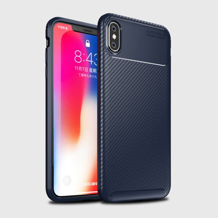 Für iPhone X / XS Käferform Kohlefaserstruktur Stoßfestes TPU-Gehäuse, Für iPhone X / XS