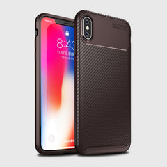 For iPhone X / XS Beetle Shape Carbon Fiber Texture Shockproof TPU Case, For iPhone X / XS