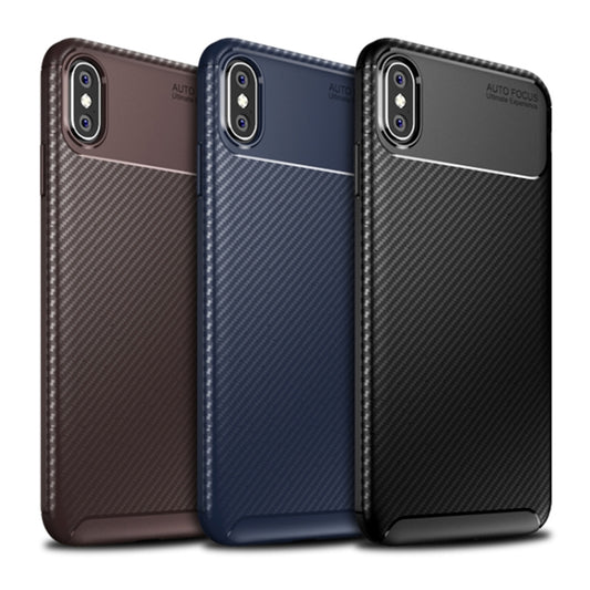 For iPhone X / XS Beetle Shape Carbon Fiber Texture Shockproof TPU Case, For iPhone X / XS