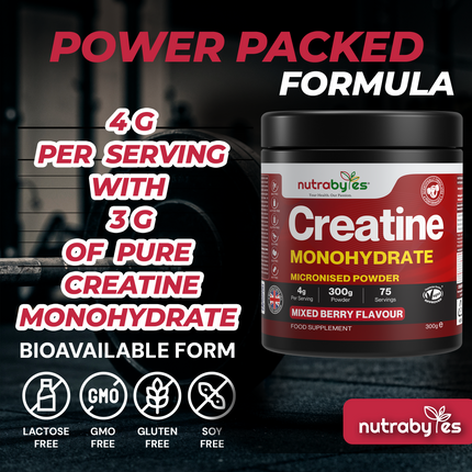 Flavoured Creatine Monohydrate, 300g Mixed Berry