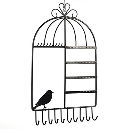 Birdcage Shape Ear Stud Earrings Bracelet Pendant Necklace Jewelry Display Storage Rack