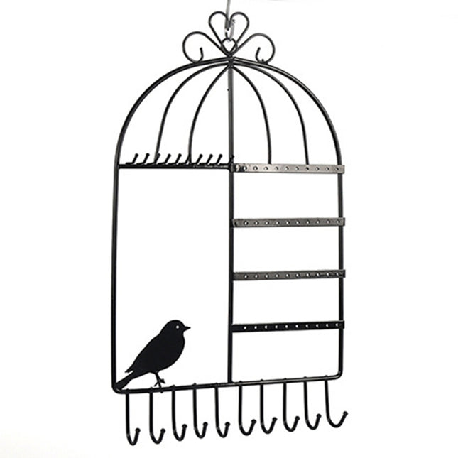 Birdcage Shape Ear Stud Earrings Bracelet Pendant Necklace Jewelry Display Storage Rack