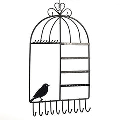 Birdcage Shape Ear Stud Earrings Bracelet Pendant Necklace Jewelry Display Storage Rack
