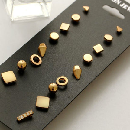 9 Pair Sets Assorted Multiple Stud Earrings Jewelry Set With Card For Women And Girls