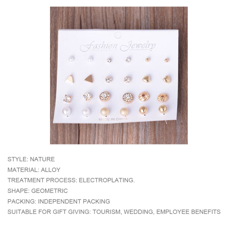 12 Pair Sets Assorted Multiple Stud Earings Jewelry Set With Card For Women And Girls(Silver)