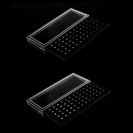 60 PCS Color Mixed Diamond Shape Stainless Steel Nose Stud Rings L Shaped Piercing Jewelry,Pin Length: 7mm, pin diameter: 0.6mm (Color)