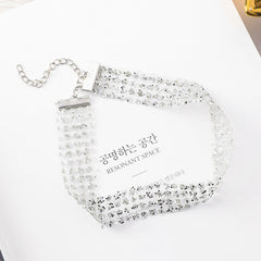Ladies Simple Temperament Joy Super Flash Mesh Sequins Necklace Clavicle Chain
