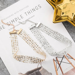 Ladies Simple Temperament Joy Super Flash Mesh Sequins Necklace Clavicle Chain