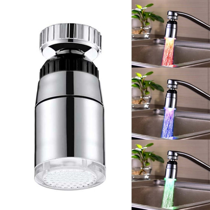 SDF-B9 1 LED ABS Temperature Sensor 3-color LED Faucet Light Water Glow Shower, Size: 58 x 28mm, Interface: 22mm (Silver), SDF-B9 3-color