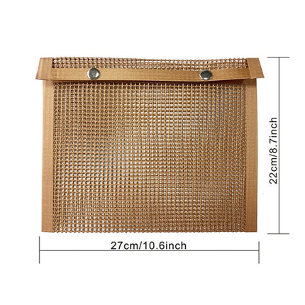 Barbecue Heat Resistant Non-stick Grilling Mesh BBQ Baking Bag, Size: 27 x 22cm (Copper)