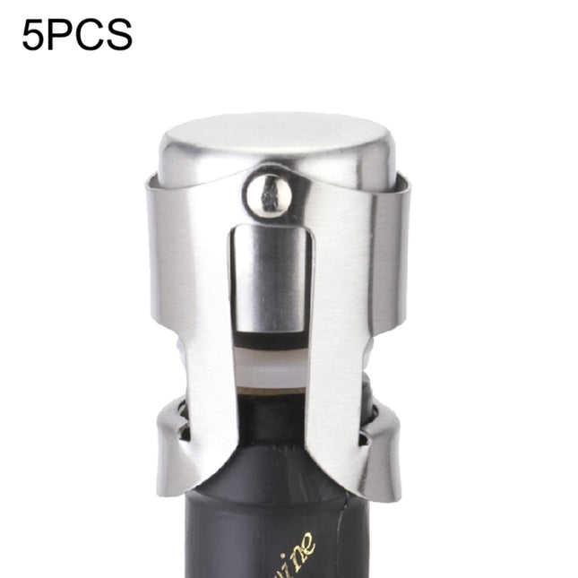5 PCS Novel Stainless Steel Champagne Wine Bottle Stopper, 5 PCS  Wine Bottle Stopper