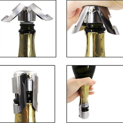 5 PCS Novel Stainless Steel Champagne Wine Bottle Stopper, 5 PCS  Wine Bottle Stopper