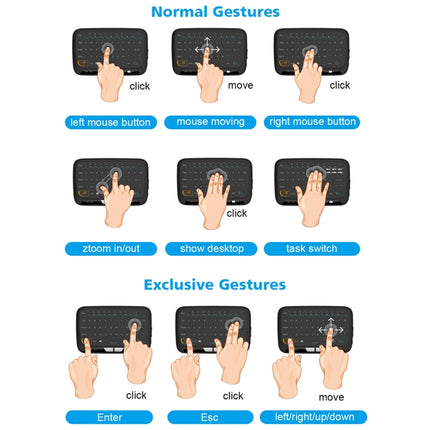 H18 2.4GHz Mini Wireless Air Mouse QWERTY Keyboard with Touchpad / Vibration for PC, TV