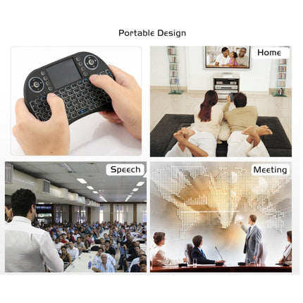 2.4GHz Mini i8 Wireless QWERTY Keyboard with Colorful Backlight & Touchpad & Multimedia Control for PC, Android TV BOX, X-BOX Player, Smartphones, Change Colorful Backlight