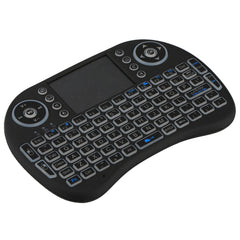 Mini teclado inalámbrico QWERTY i8 de 2,4 GHz con retroiluminación colorida, panel táctil y control multimedia para PC, Android TV BOX, reproductor X-BOX, teléfonos inteligentes, cambio de retroiluminación colorida