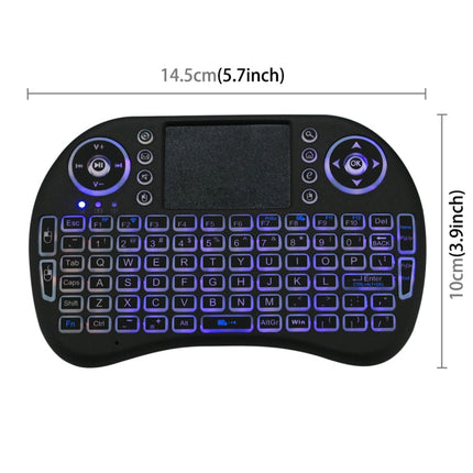 2.4GHz Mini i8 Wireless QWERTY Keyboard with Colorful Backlight & Touchpad & Multimedia Control for PC, Android TV BOX, X-BOX Player, Smartphones, Change Colorful Backlight