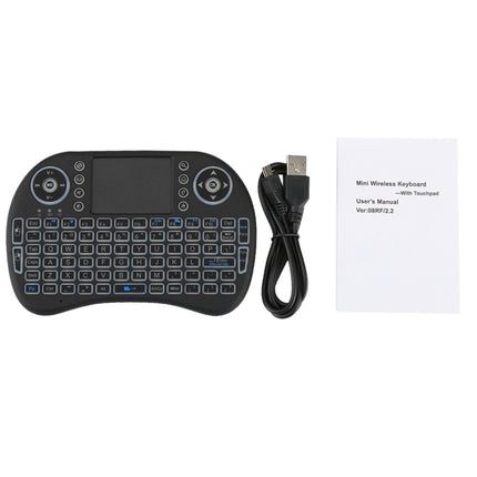 2.4GHz Mini i8 Wireless QWERTY Keyboard with Colorful Backlight & Touchpad & Multimedia Control for PC, Android TV BOX, X-BOX Player, Smartphones, Change Colorful Backlight