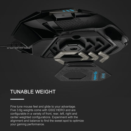 Logitech G502 HERO Wired Gaming Mouse with 11 Buttons, Length: 2.1m