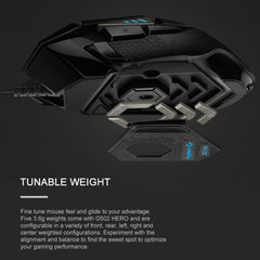 Logitech G502 HERO Wired Gaming Mouse with 11 Buttons, Length: 2.1m