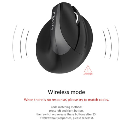 DELUX M618 Mini 2.4G Wireless 2400DPI USB Rechargeable Ergonomic Vertical Mouse, M618 Grey