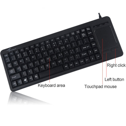 DS-8800 USB Interface Prevent Water Splashing Laser Engraving Character One-piece Wired Touchpad Keyboard, Length: 1.5m, DS-8800 USB