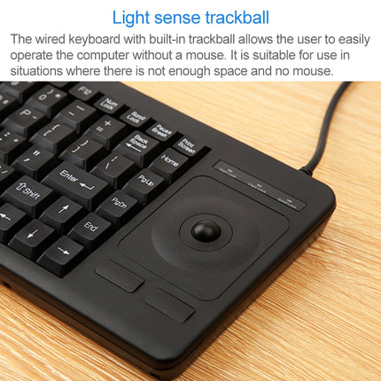DS-8900 PS / 2 Interface Prevent Water Splashing Laser Engraving Character One-piece Wired Trackball Keyboard, Length: 1.5m, DS-8900 PS/2