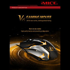 iMICE V6 LED Colorful Light USB 6 Buttons 3200 DPI Wired Optical Gaming Mouse for Computer PC Laptop