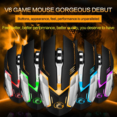 iMICE V6 LED Colorful Light USB 6 Buttons 3200 DPI Wired Optical Gaming Mouse for Computer PC Laptop